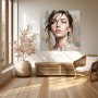 Modernes Wandbild & Gallery Leinwand: Frauenporträt in sanften Nude-Tönen