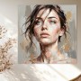 Modernes Wandbild & Gallery Leinwand: Frauenporträt in sanften Nude-Tönen
