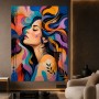 Farbenrausch im Profil – Modernes Wandbild als Gallery Leinwand