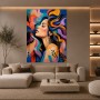 Farbenrausch im Profil – Modernes Wandbild als Gallery Leinwand