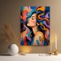 Farbenrausch im Profil – Modernes Wandbild als Gallery Leinwand