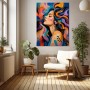 Farbenrausch im Profil – Modernes Wandbild als Gallery Leinwand