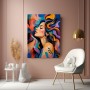 Farbenrausch im Profil – Modernes Wandbild als Gallery Leinwand