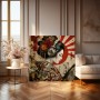 Japanisches Geisha Wandbild als Poster mit Kopfhörer-Motiv