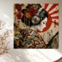 Japanisches Geisha Wandbild als Poster mit Kopfhörer-Motiv