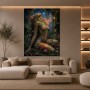 Fantasy-Göttin im Blütenwald – Wandbild als Acrylglasbild