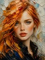 Rothaarige Muse – Modernes Wandbild als Fine Art Print
