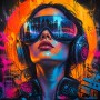 Neon Future Vision – Modernes Wandbild als Gallery Leinwand