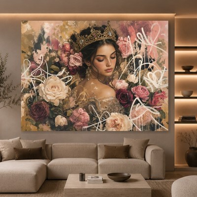 Königin der Rosen – Wandbild als Gallery Leinwand