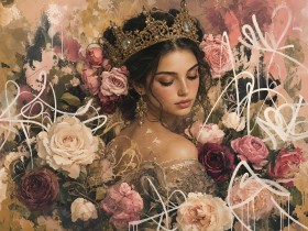 Königin der Rosen – Wandbild als Gallery Leinwand