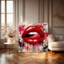 Rote Lips Pop Art Wandbild auf Leinwand