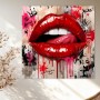 Rote Lips Pop Art Wandbild auf Leinwand