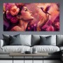 Blütenmoment mit Kolibri – Modernes Wandbild als Gallery Leinwand