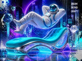 Dream Beyond Gravity – Futuristisches Wandbild als Poster