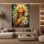 Goldene Lilien-Porträt Wandbild als Gallery Leinwand