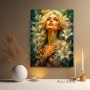 Goldene Lilien-Porträt Wandbild als Gallery Leinwand