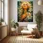 Goldene Lilien-Porträt Wandbild als Gallery Leinwand