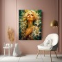 Goldene Lilien-Porträt Wandbild als Gallery Leinwand