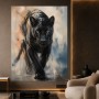 Schwarzer Panther – Modernes Wandbild als Leinwandbild