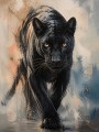 Schwarzer Panther – Modernes Wandbild als Leinwandbild