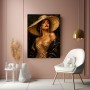 Elegante Diva mit Strohhut – Wandbild als Gallery Leinwand