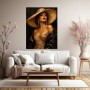 Elegante Diva mit Strohhut – Wandbild als Gallery Leinwand