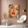 Expressives Frauenporträt in Farbe – Modernes Wandbild als Acrylglasbild