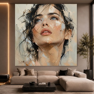 Modernes Wandbild „Blick ins Licht“ – Fine Art Print Porträt