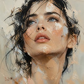 Modernes Wandbild „Blick ins Licht“ – Fine Art Print Porträt