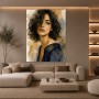 Elegantes Wandbild Poster mit Aquarell-Porträt einer Frau