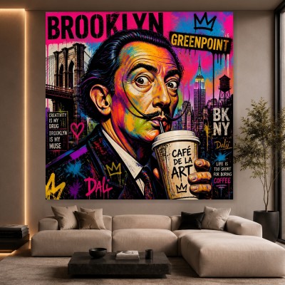 Brooklyn Dali Pop Art Wandbild – Poster im Street-Art-Look