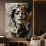 Elegantes Porträt mit Blüten – Wandbild als Gallery Leinwand