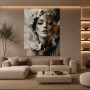 Elegantes Porträt mit Blüten – Wandbild als Gallery Leinwand