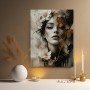 Elegantes Porträt mit Blüten – Wandbild als Gallery Leinwand