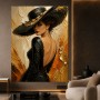 Elegante Dame in Schwarz und Gold – Luxus Wandbild als Fine Art Print