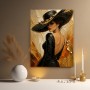 Elegante Dame in Schwarz und Gold – Luxus Wandbild als Fine Art Print