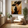 Elegante Dame in Schwarz und Gold – Luxus Wandbild als Fine Art Print