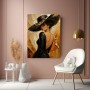 Elegante Dame in Schwarz und Gold – Luxus Wandbild als Fine Art Print