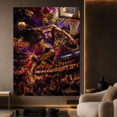 Kobe Bryant Dunk – Modernes Wandbild als Canvas Print