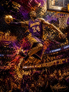 Kobe Bryant Dunk – Modernes Wandbild als Canvas Print