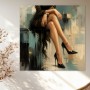 Elegante Beine in Schwarz – Leinwand & Acrylbild