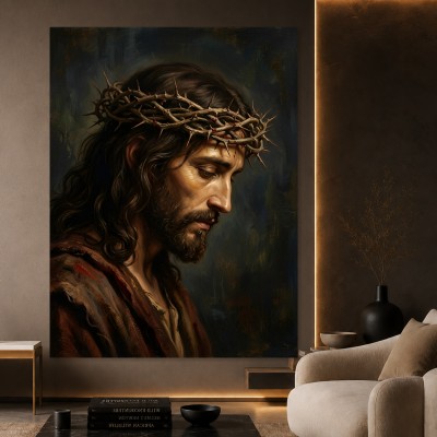 Christus mit Dornenkrone – Wandbild als Fine Art Print