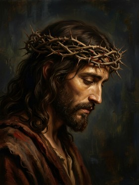 Christus mit Dornenkrone – Wandbild als Fine Art Print