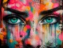 Street Art Augen – Modernes Wandbild als Leinwandbild