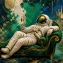 Kosmischer Luxus-Astronaut – Modernes Wandbild als Gallery Leinwand