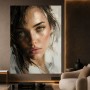 Intensives Frauenporträt – Modernes Wandbild als Leinwandbild