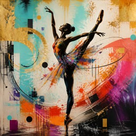 Elegante Balletttänzerin als Modernes Wandbild auf Gallery Leinwand