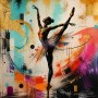 Elegante Balletttänzerin als Modernes Wandbild auf Gallery Leinwand