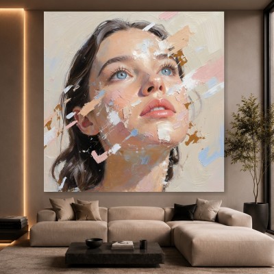 Aufwärtsblick in Pastell – Modernes Wandbild als Leinwandbild