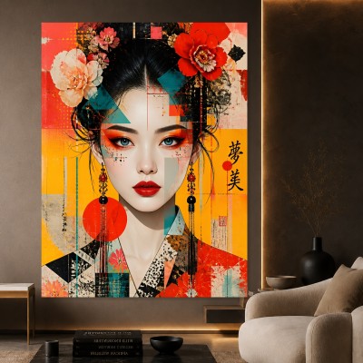 Asiatische Eleganz – Modernes Wandbild als Gallery Print